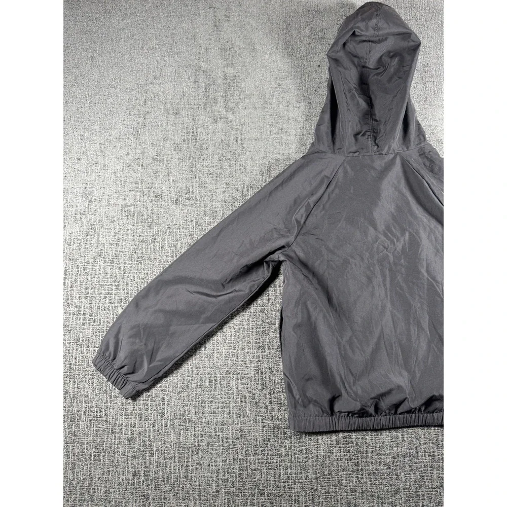 Nike Kids Dri-FIT Full Zip Windbreaker Jacket Gray Hooded Size 7 6-7YRS